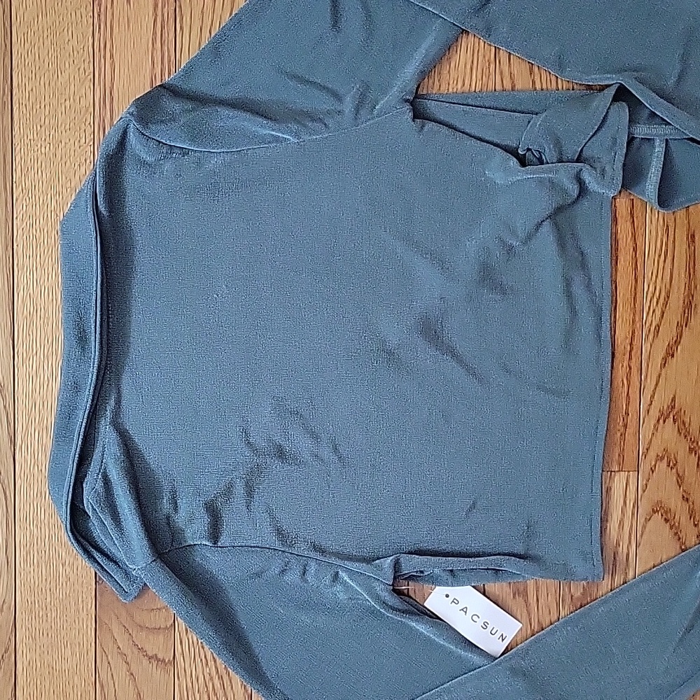 NWT PacSun Teal Wrap Top - Picture 2 of 6
